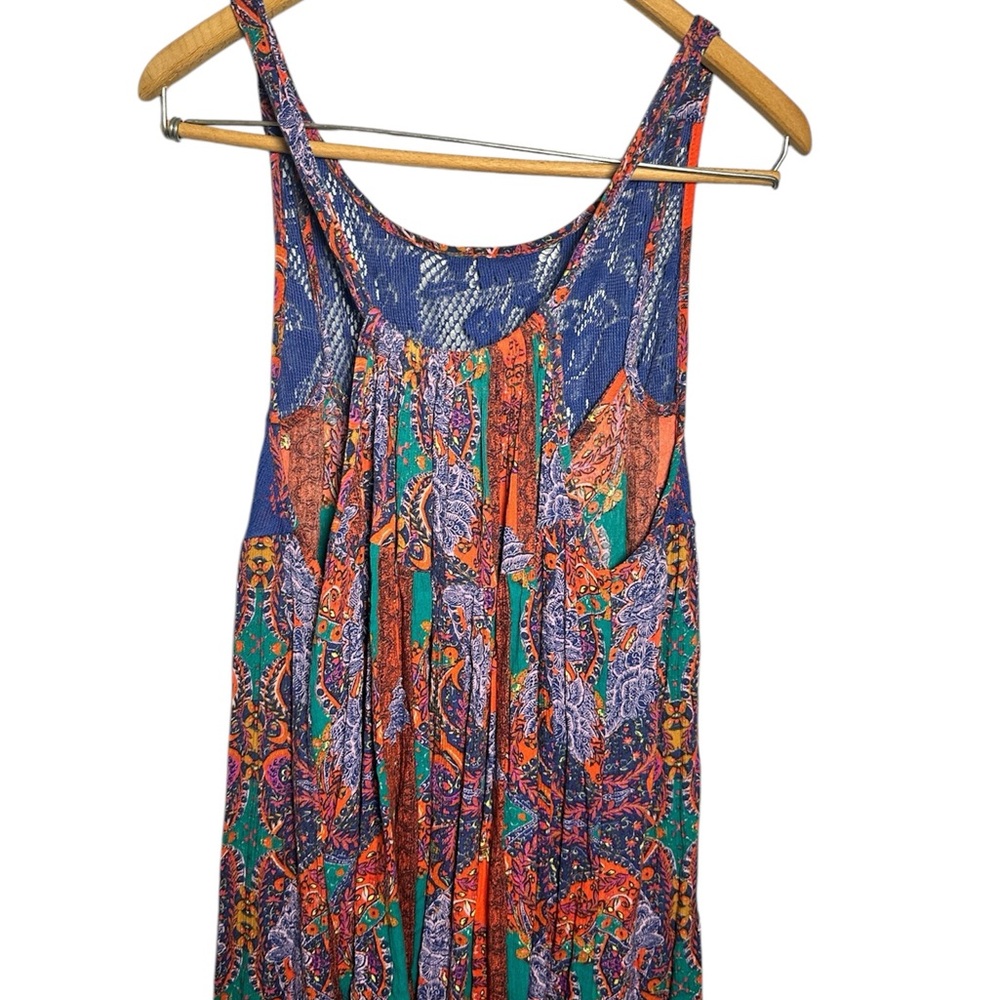 Free People Asymmetrical Blue and Orange Tank Top M - Picture 2 of 6